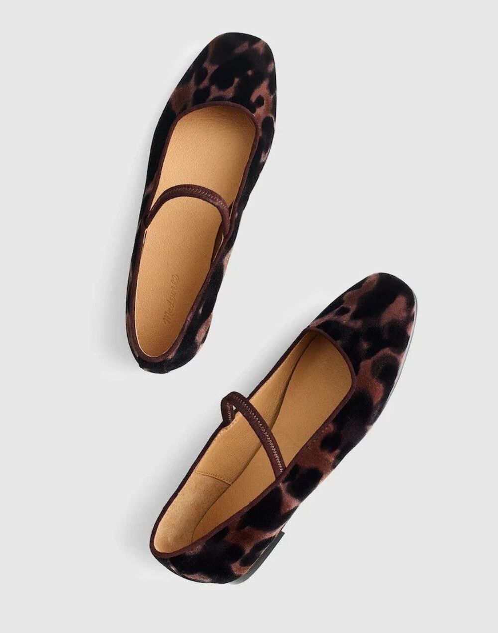 Madewell The Greta Mary Jane Flat in Espresso Multi Velvet Size 9.5